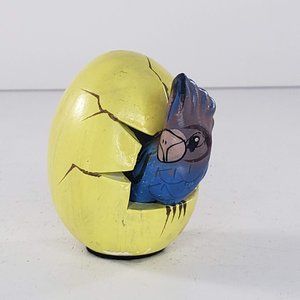 Tonala Mexican Pottery Hatching Egg Parrot Bird Figurine